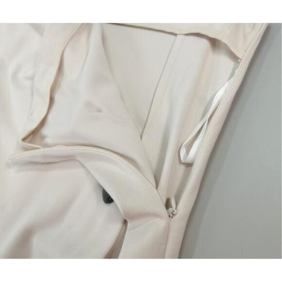 Aritzia Babaton Midi Skirt Womens 10 Cream Wrap Button Asymmetrical Soft Girl - Picture 9 of 13